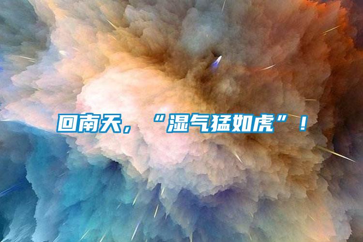 回南天，“濕氣猛如虎”！