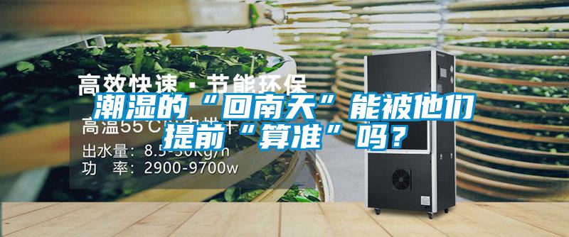 潮濕的“回南天”能被他們提前“算準(zhǔn)”嗎？