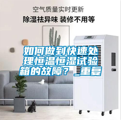 如何做到快速處理恒溫恒濕試驗箱的故障？_重復(fù)