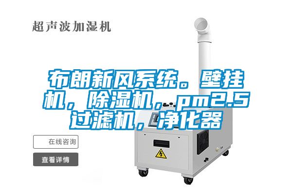 布朗新風(fēng)系統(tǒng)。壁掛機(jī)，除濕機(jī)，pm2.5過濾機(jī)，凈化器